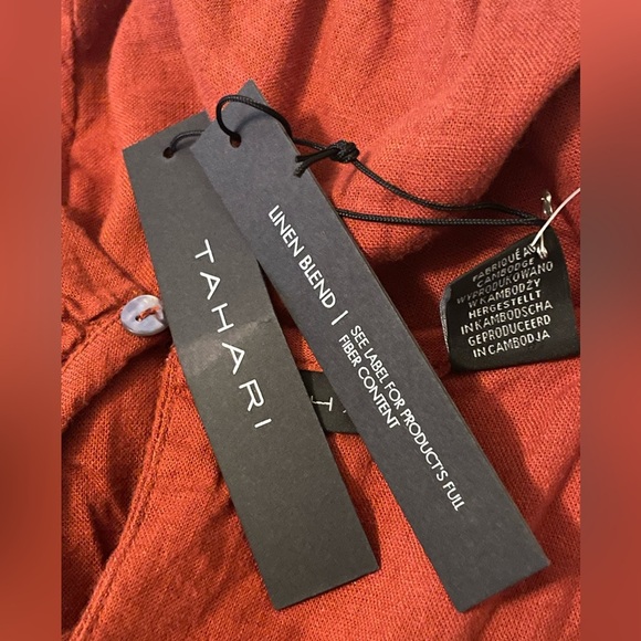 Tahari NWT Wide Leg Cap Sleeve Linen Blend Jumpsuit Size Extra Large - Picture 10 of 12